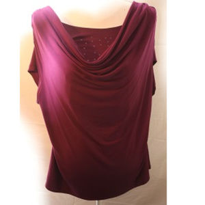 Studio Works Burgundy SS Blouse XL
